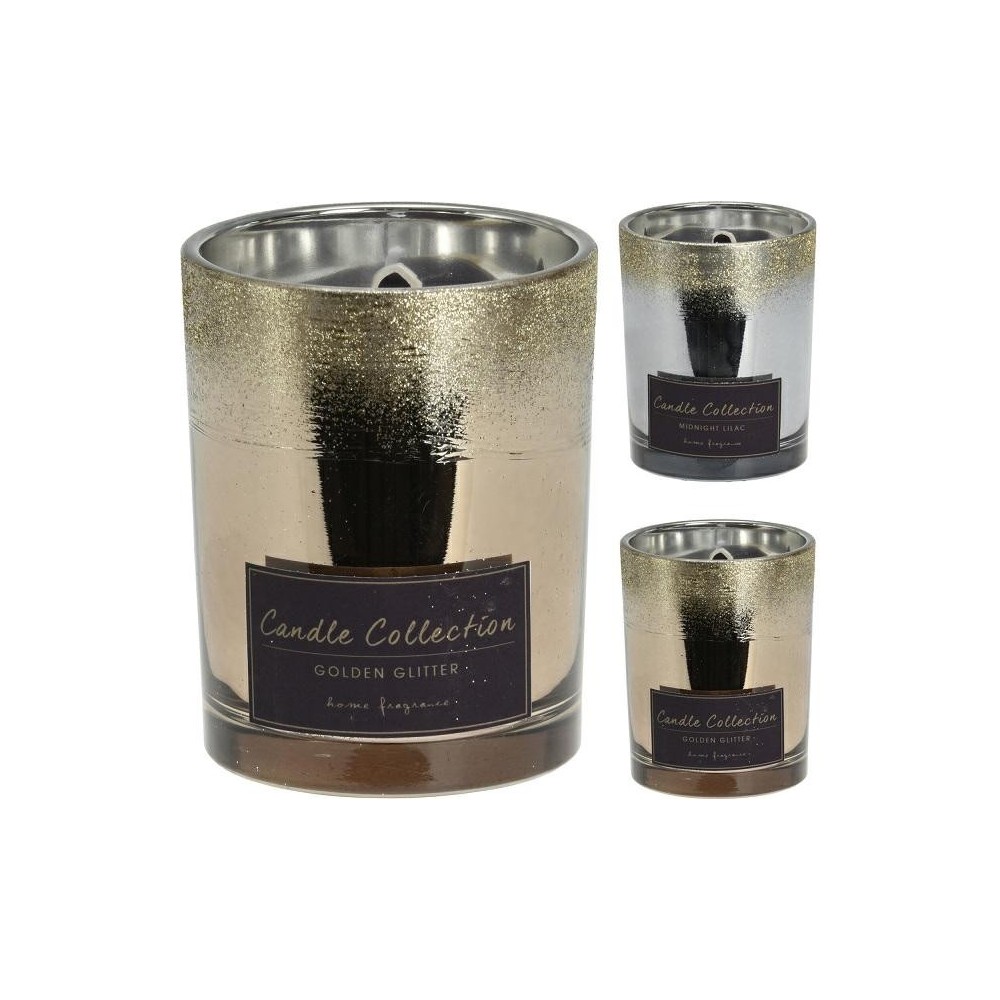 VASO VETRO CON CANDELA 11X8CM